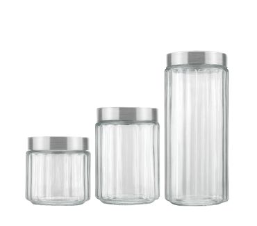 Kit com 3 Potes Redondos Collection Invicta